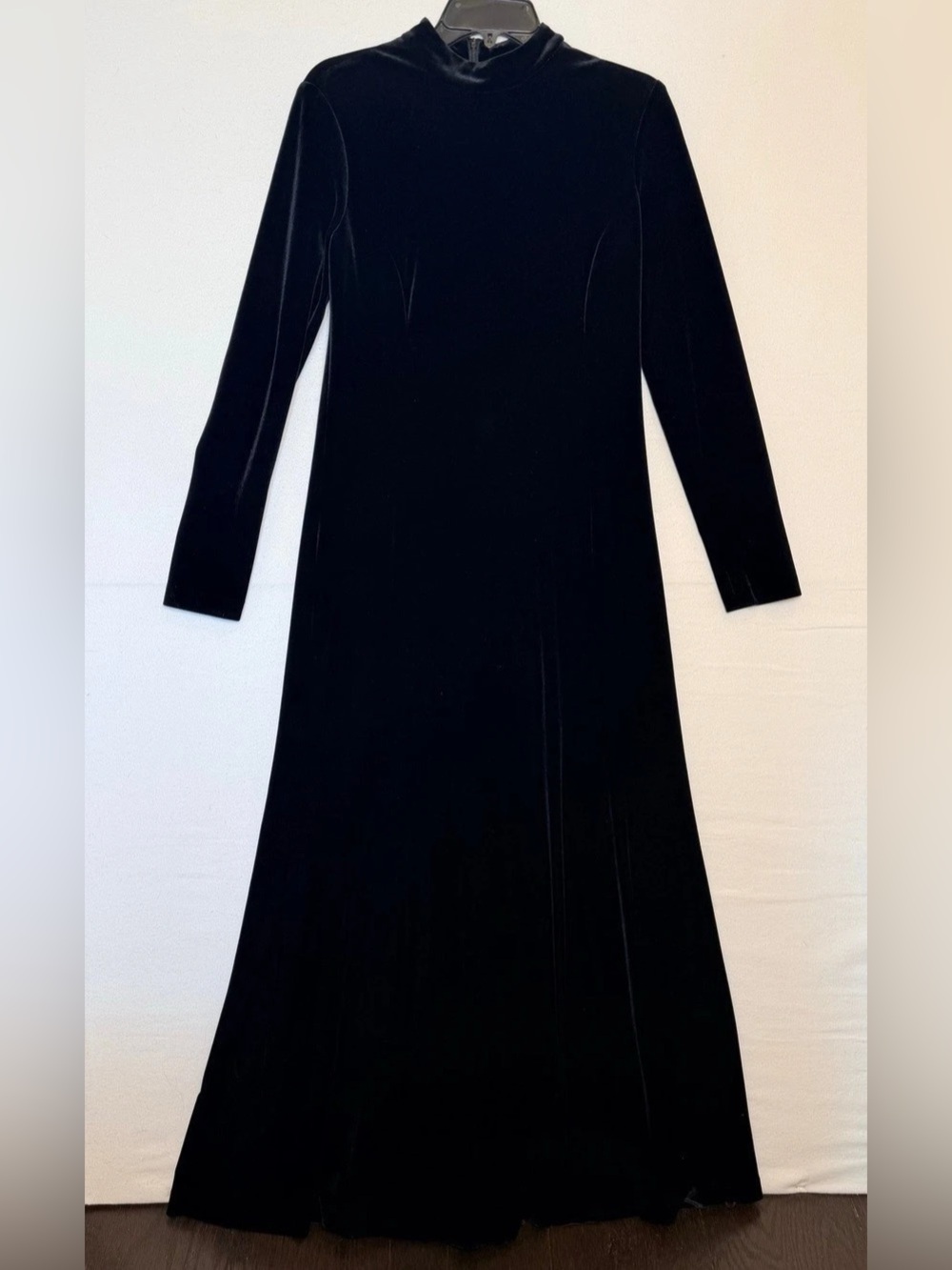Vintage Oscar de la Renta Black Velvet Maxi Dress Size 8
